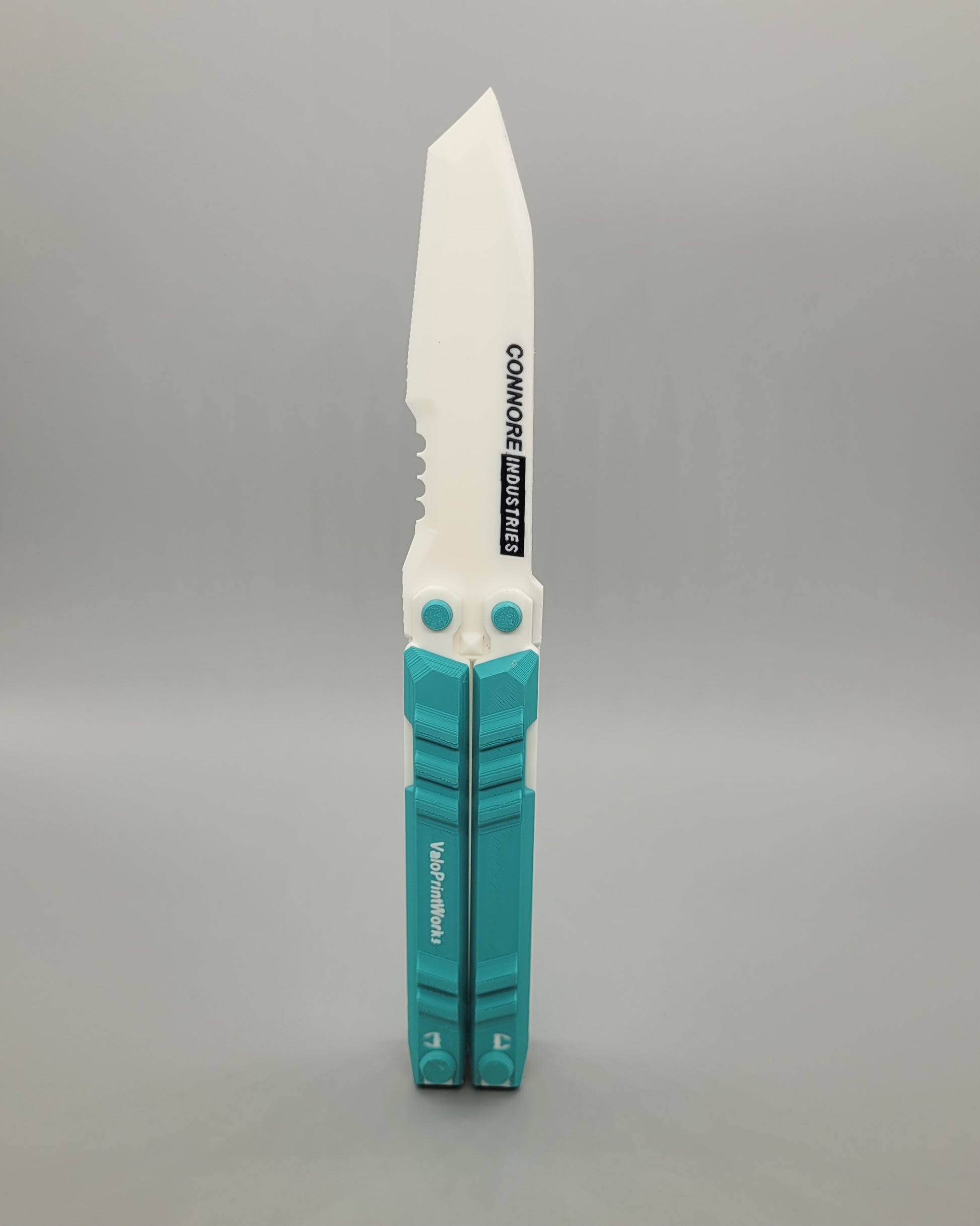 Valorant Recon Knife Skin in tuerkis-weiß frontal stehend