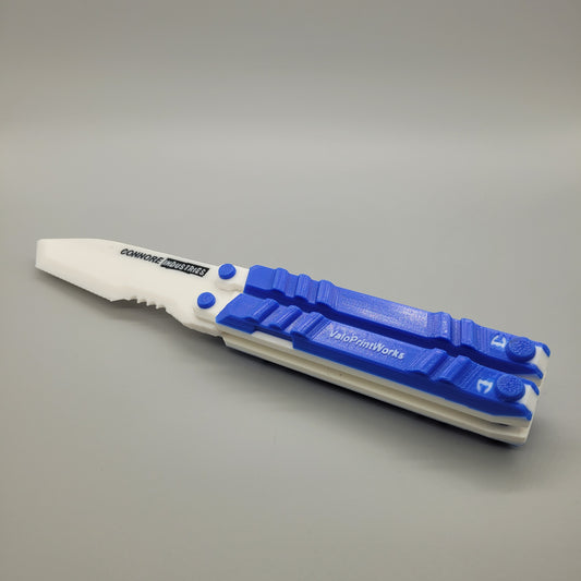 Valorant Recon Knife Skin in Blau-Weiß frontal liegend