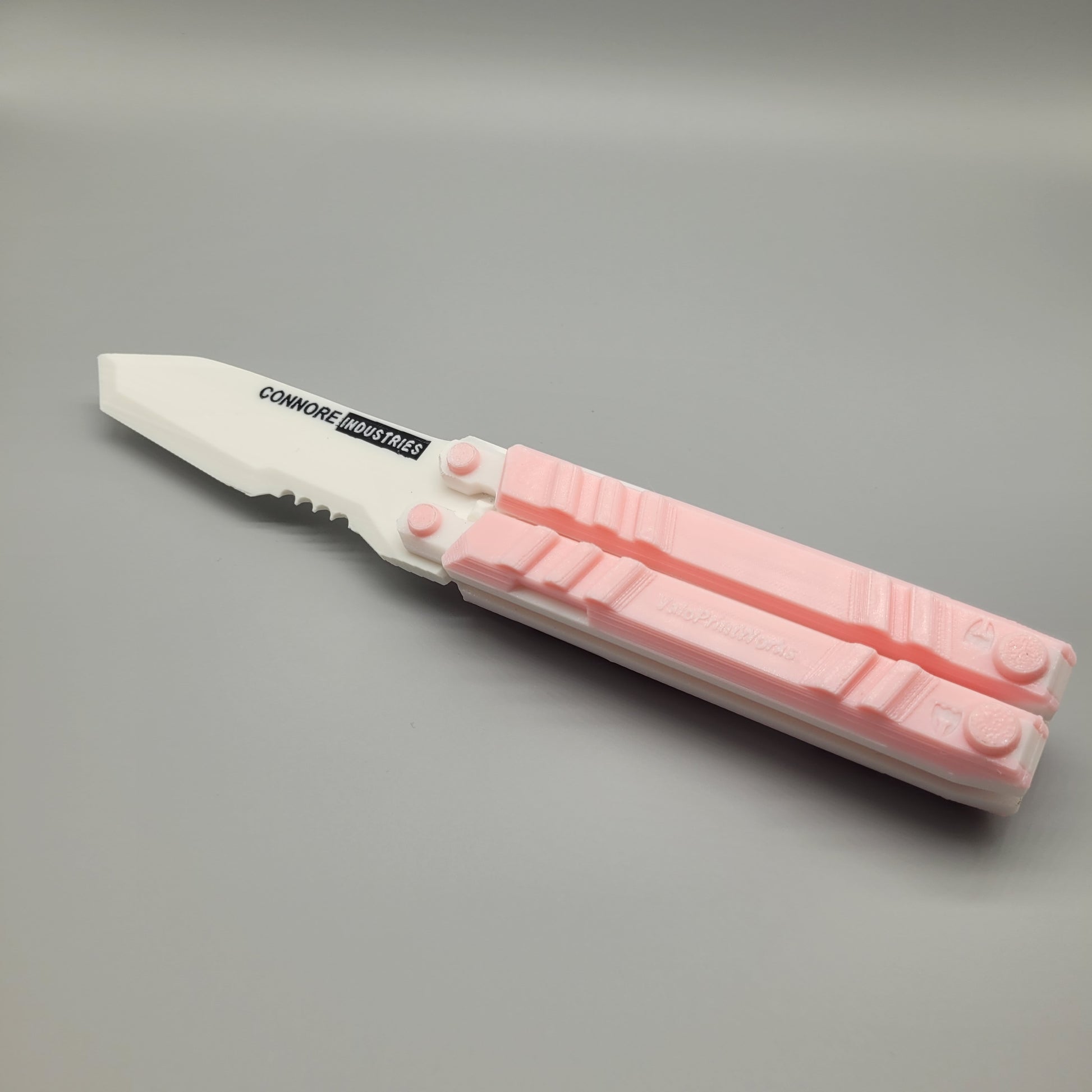 Valorant Recon Knife Skin in pink-weiß frontal liegend