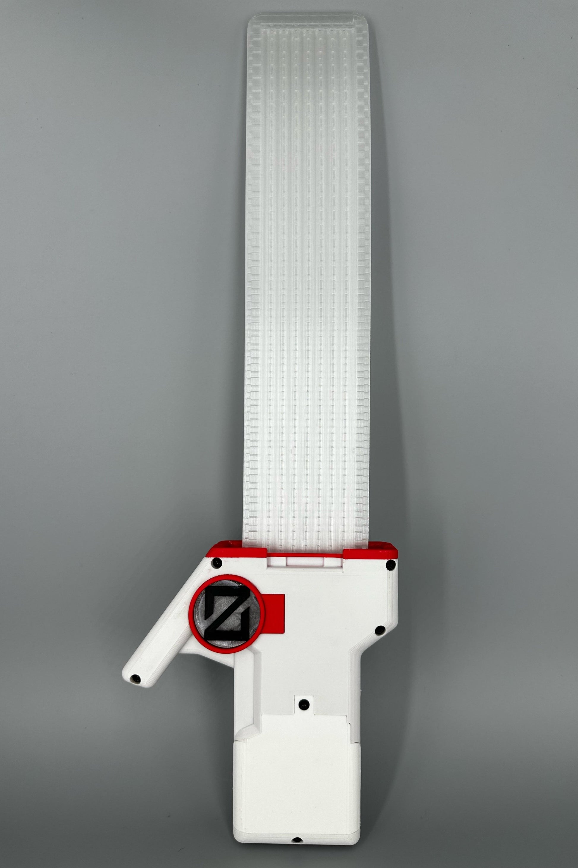 Valorant Waveform Skin mit leuchtendem Schwert in Weiß Rot von hinten